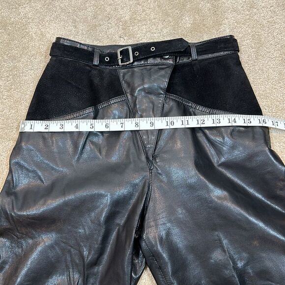 Vintage Berman’s Korea Leather High Rise Ankle Women Pants VTG 8 Approx 4 Petite - Picture 7 of 11